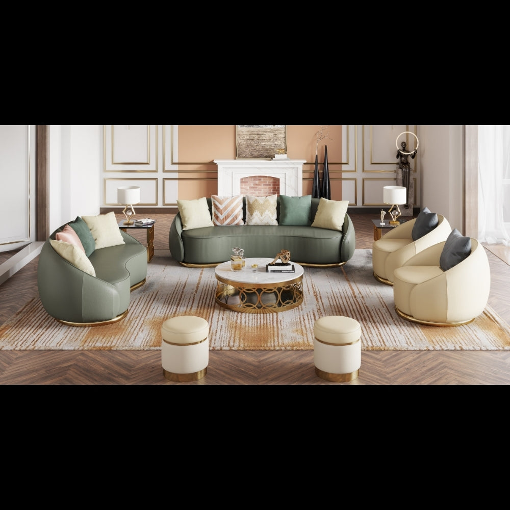 Alento 6 Piece Sofa Set, Genuine Leather