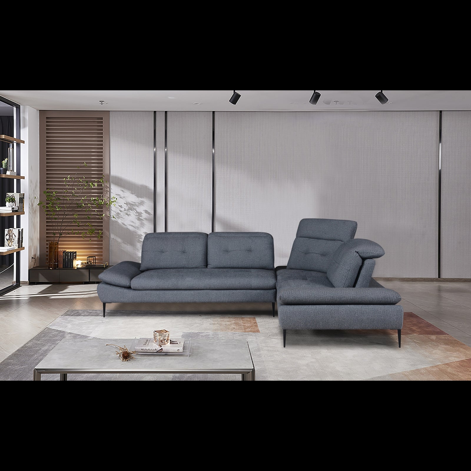 Selina Sectional Corner Sofa – 5-Seater, Adjustable, Modern Design (Pebble Grey or Latte)