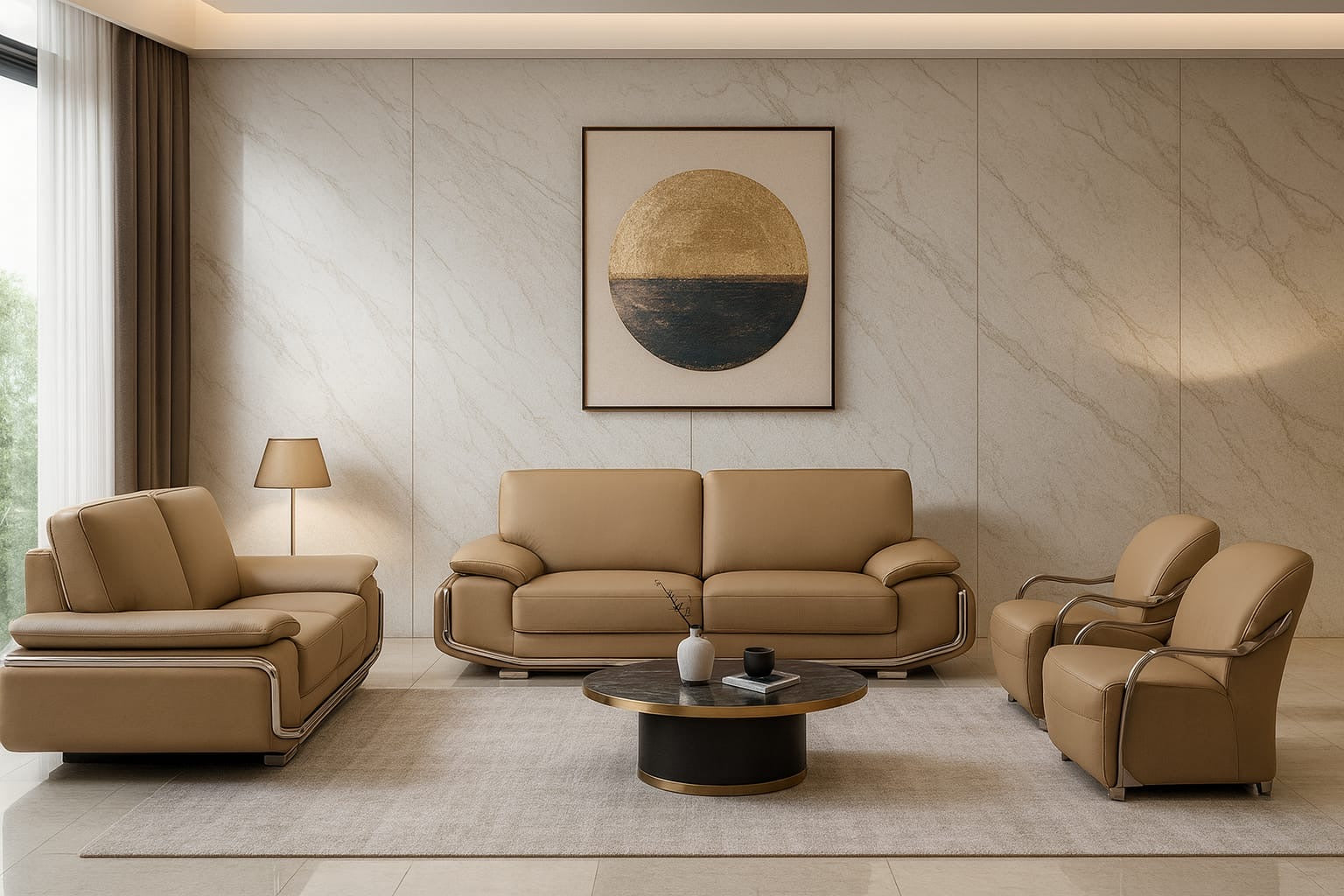 Hilton 4-Piece Leather Lounge Suite