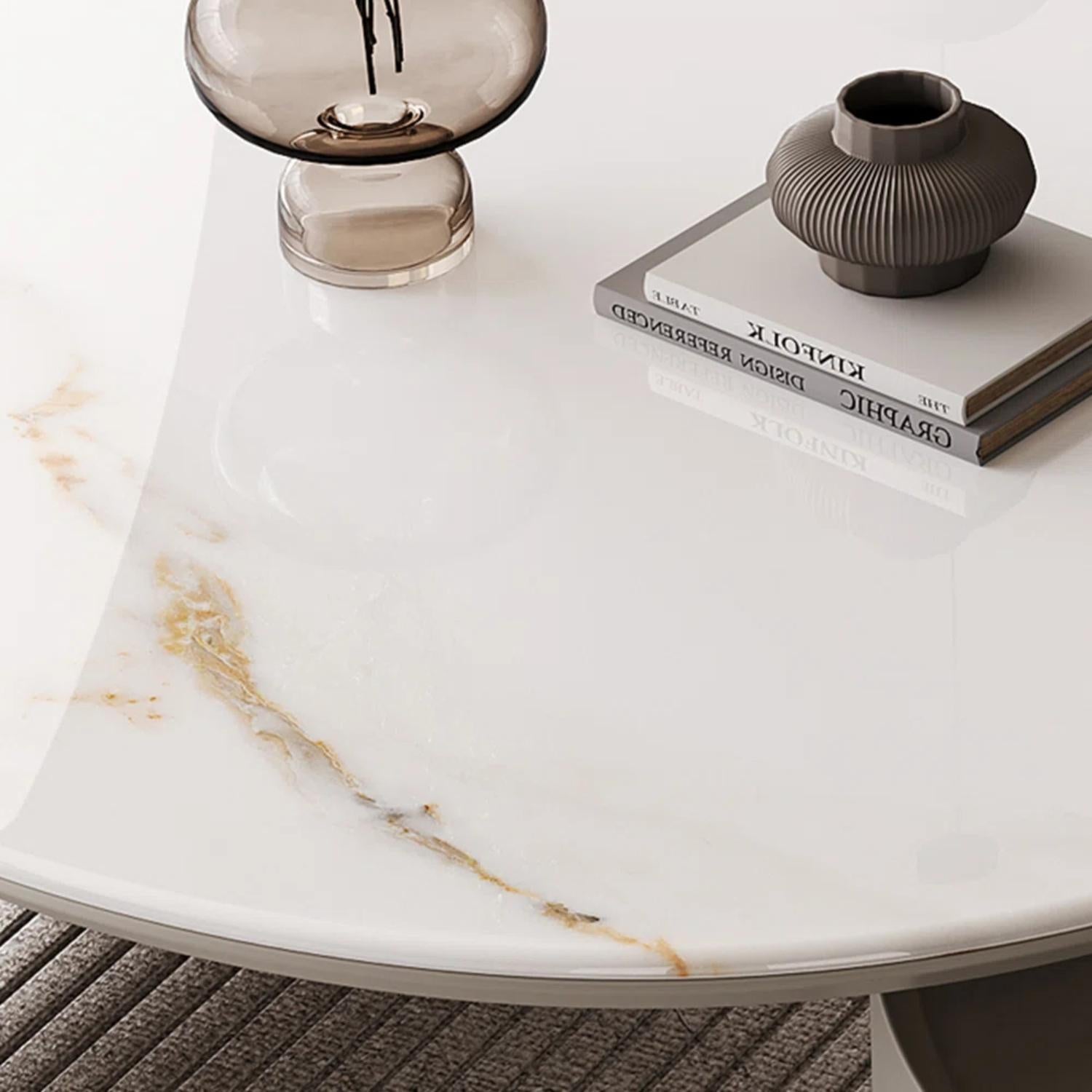 Milan Nesting Coffee Table | Rotatable Marble-Look & Walnut Finish