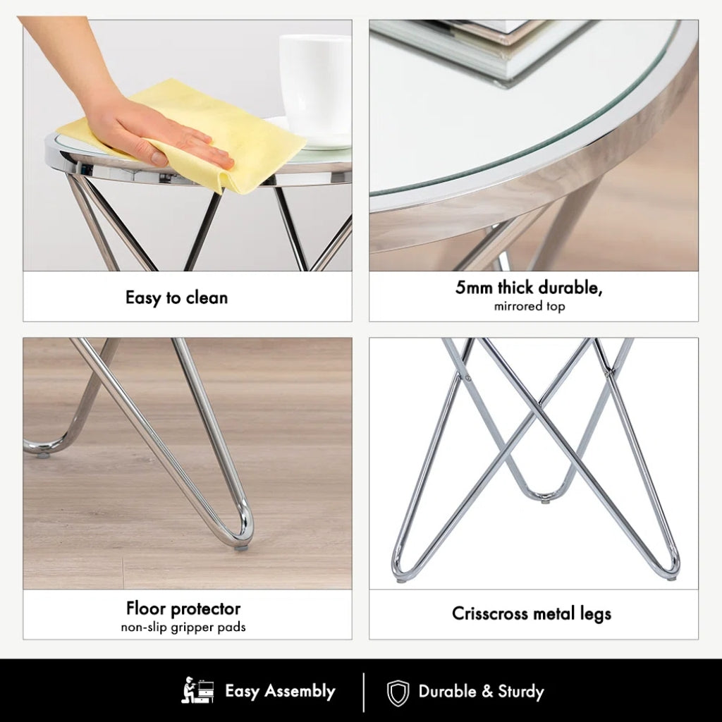 Aden End Table picture with features details.