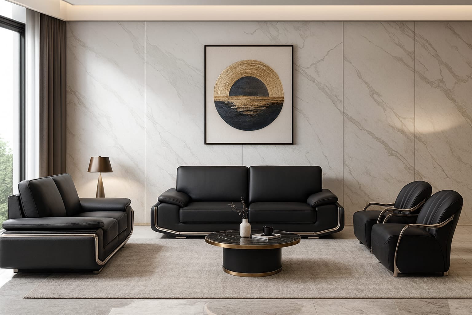 Hilton 4-Piece Leather Lounge Suite