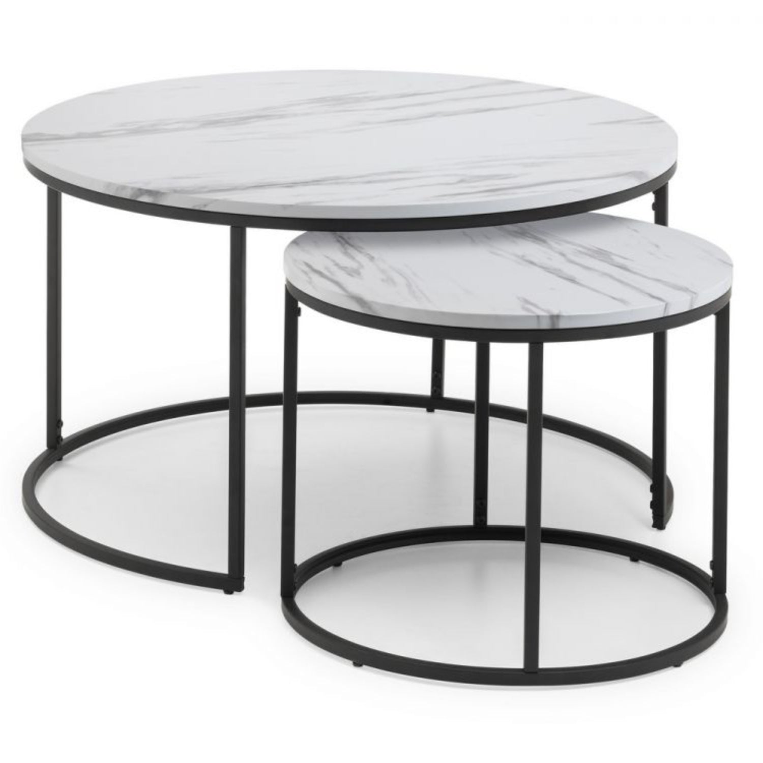 dalia coffee table white top black base