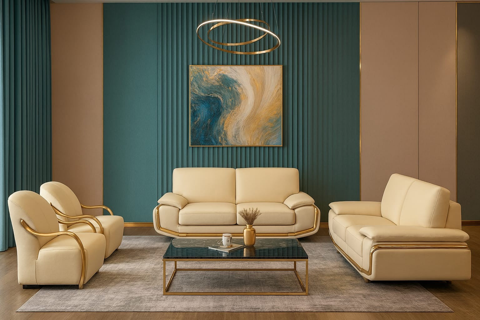 Hilton 4-Piece Leather Lounge Suite