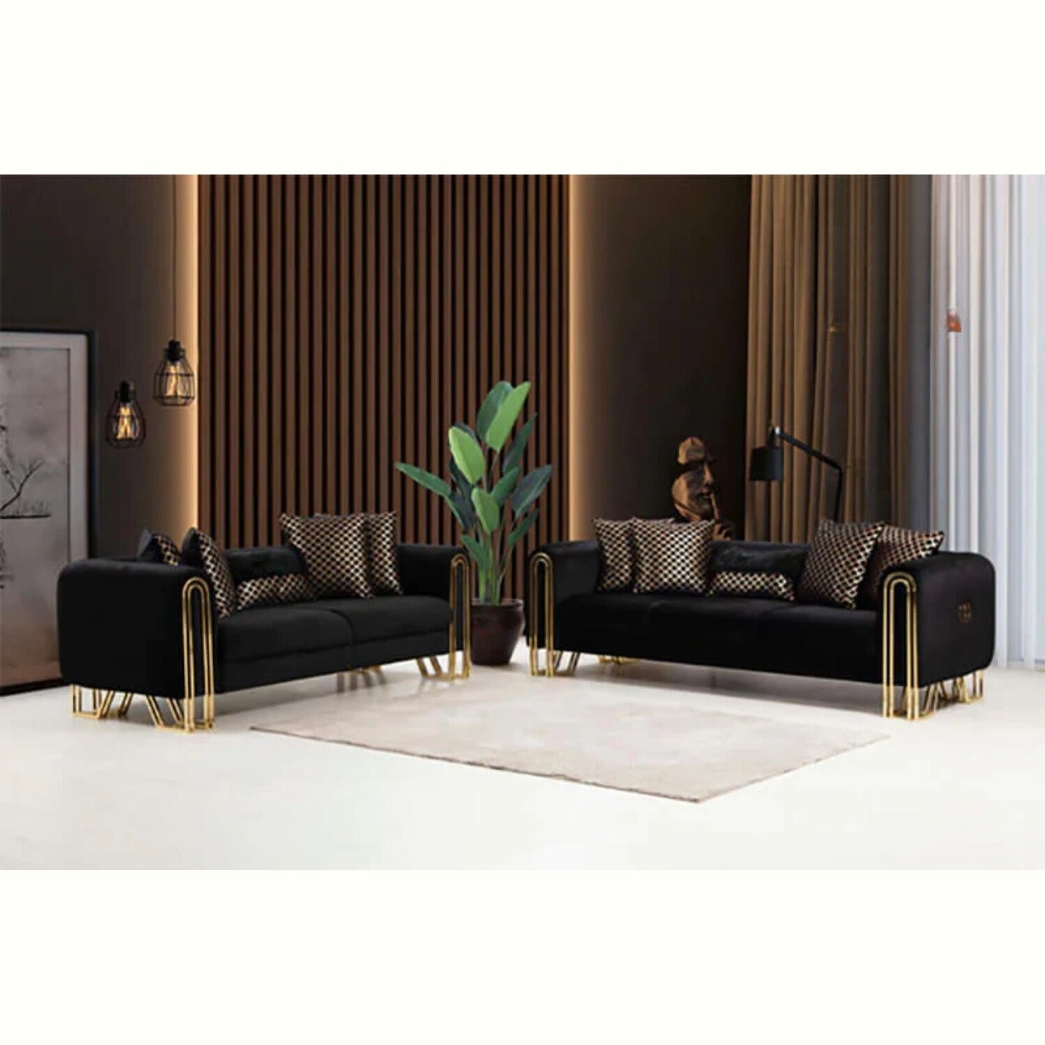 geneva sofa and loveseat set gold metal base