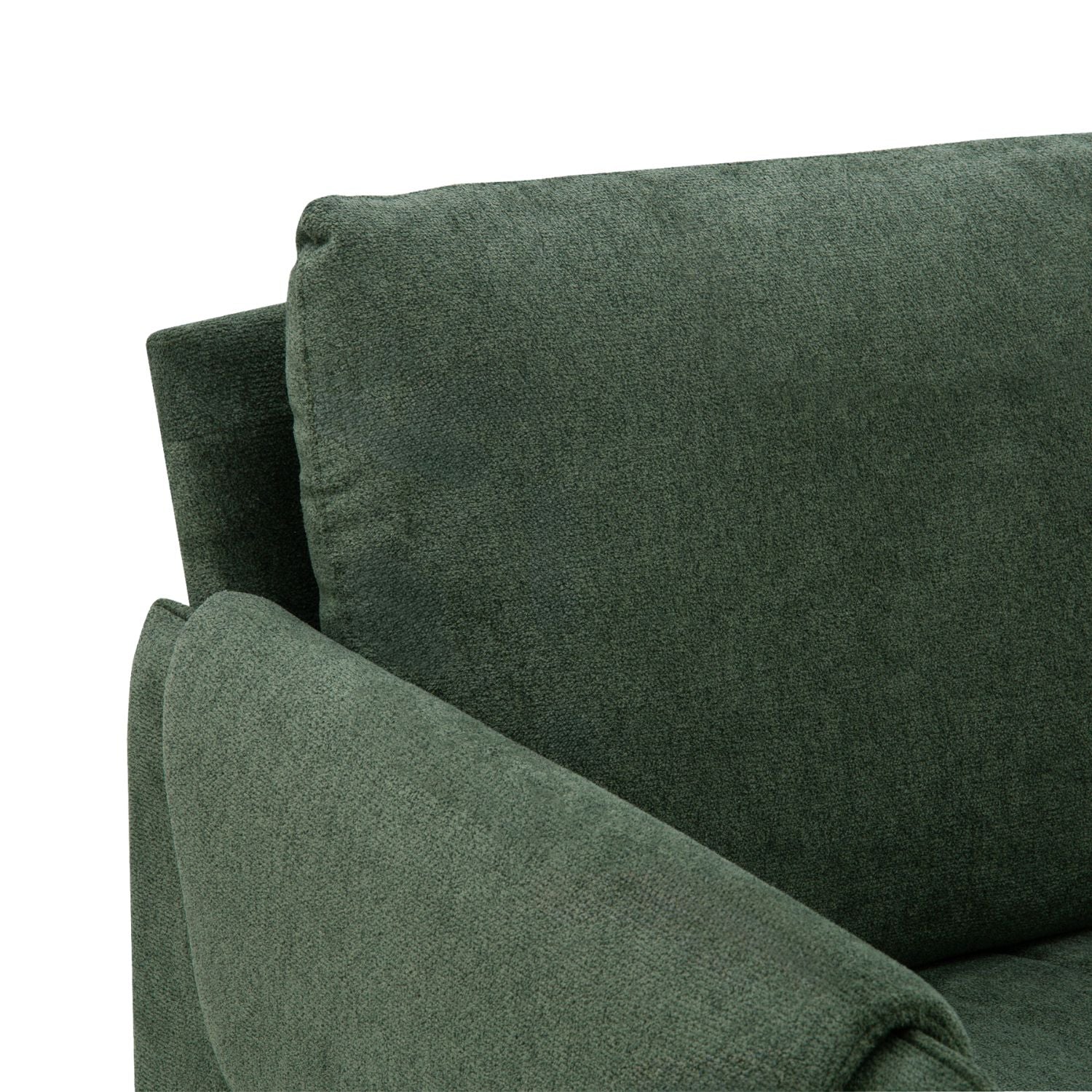 Close-up detail of the green fabric and cushioning of the Kreslo 2-Seater Sofa.
