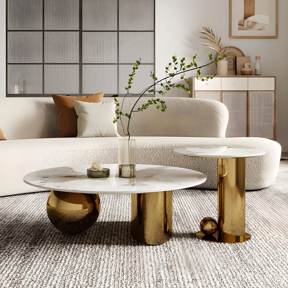 minotti coffee and side table gold living room