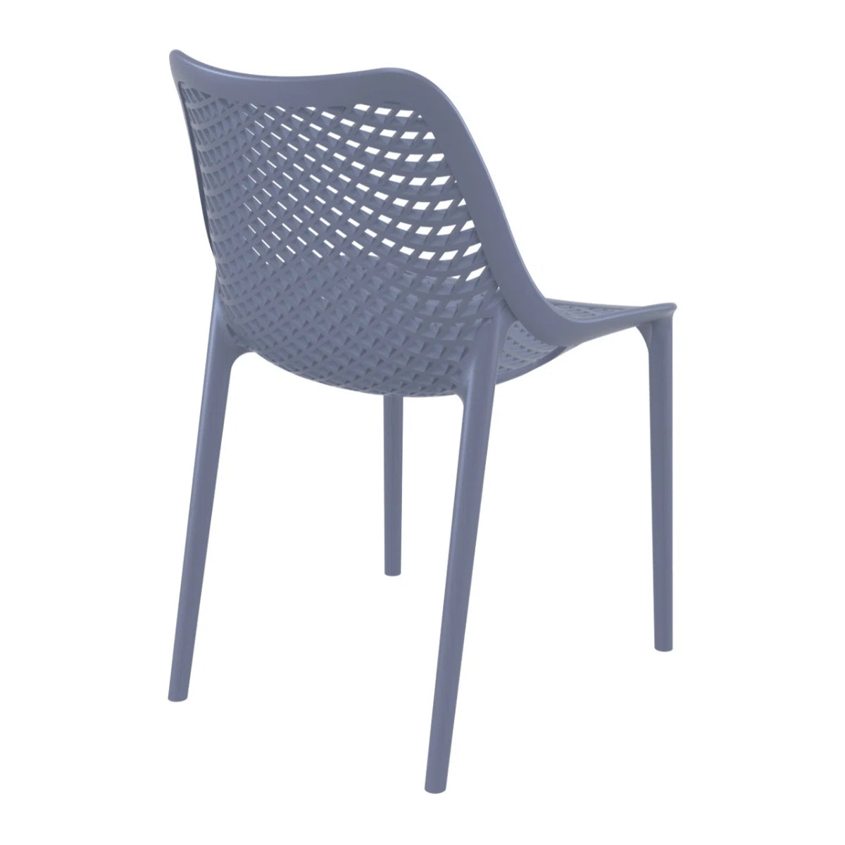 Replica Bilros Chair in dark grey, angled back view for indoor and outdoor use