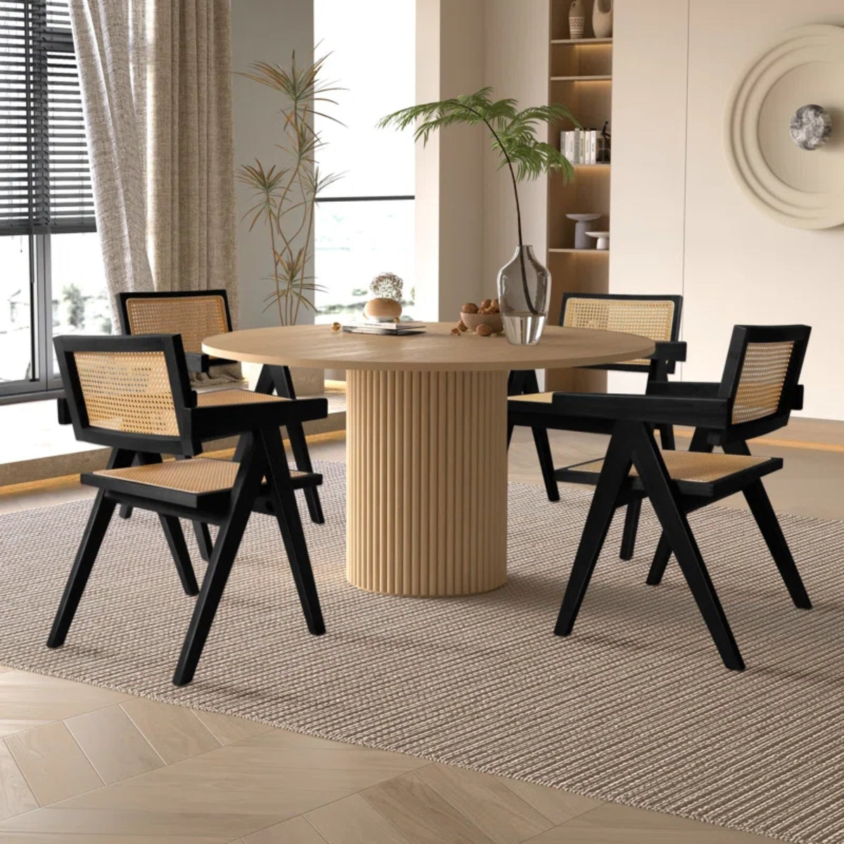 replica jeanneret armchair rattan and solid wood home style