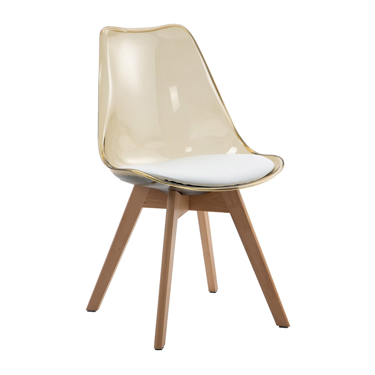 replica tulip chair amber transparent
