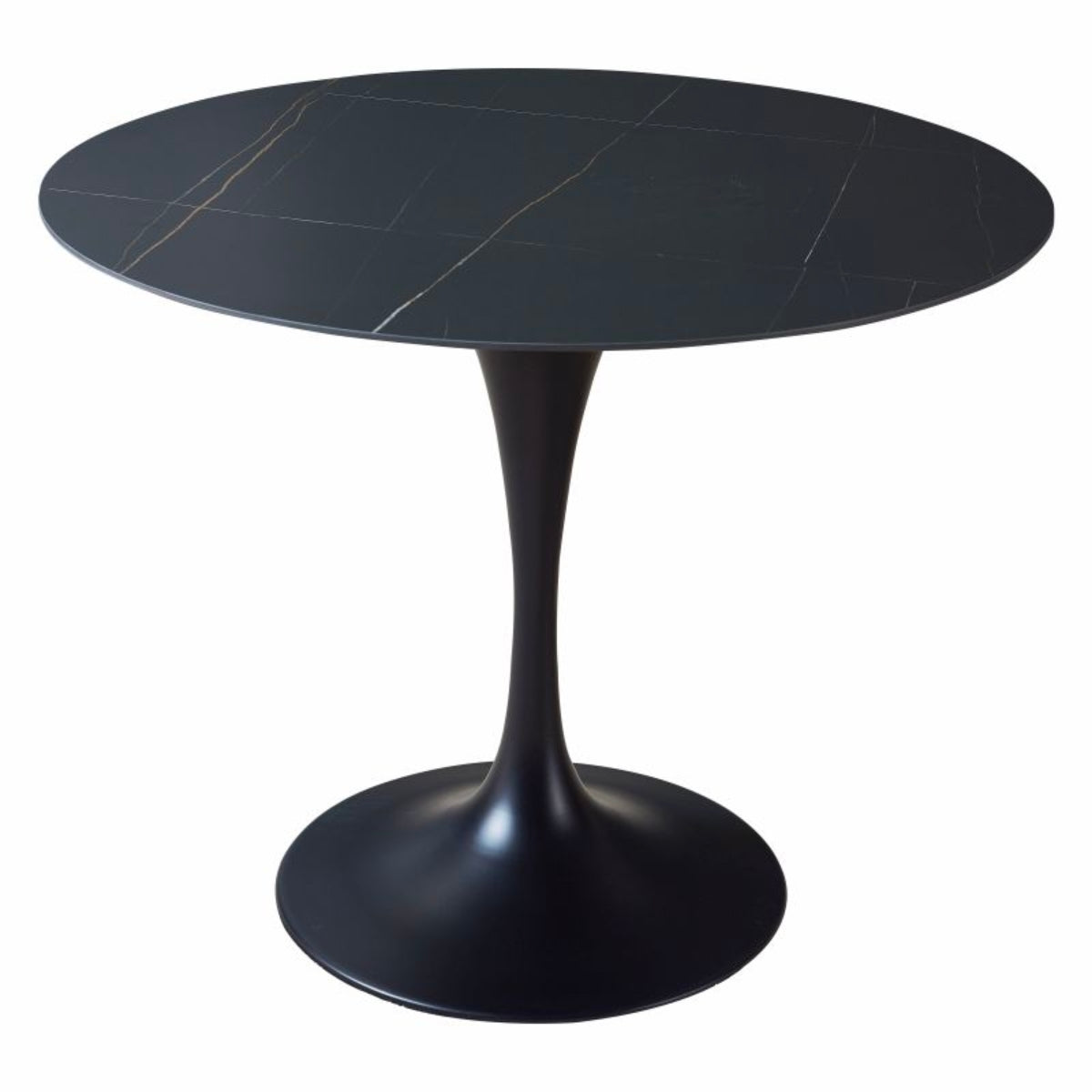 tulip table 80cm black stone