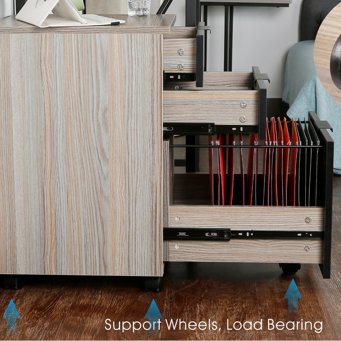 Filing and Stationery Cabinet Sliding Out