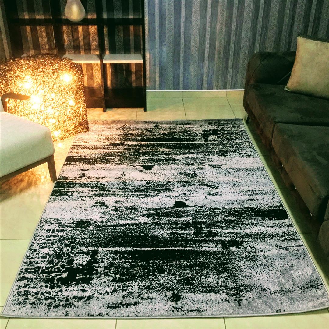 Granada Abstract Grey Area Rug, Size 2.3 x 1.6 M - NuvoItalia
