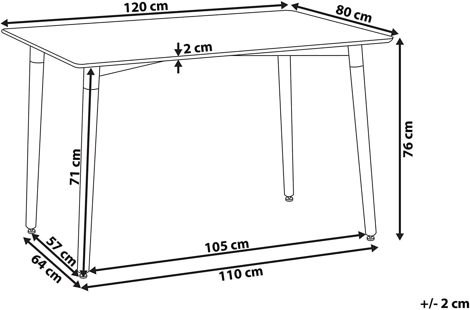 Levanza Table Size