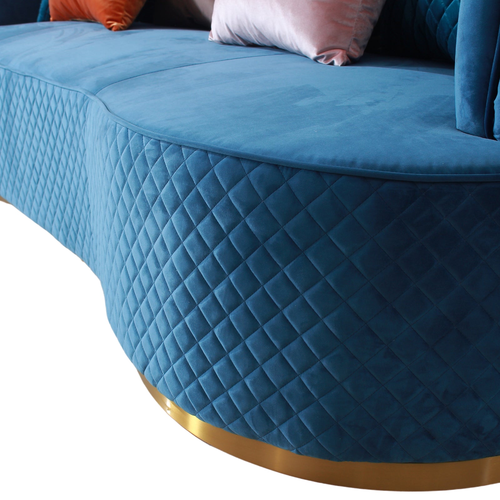 ella sofa set diamond stitch fabric closeup