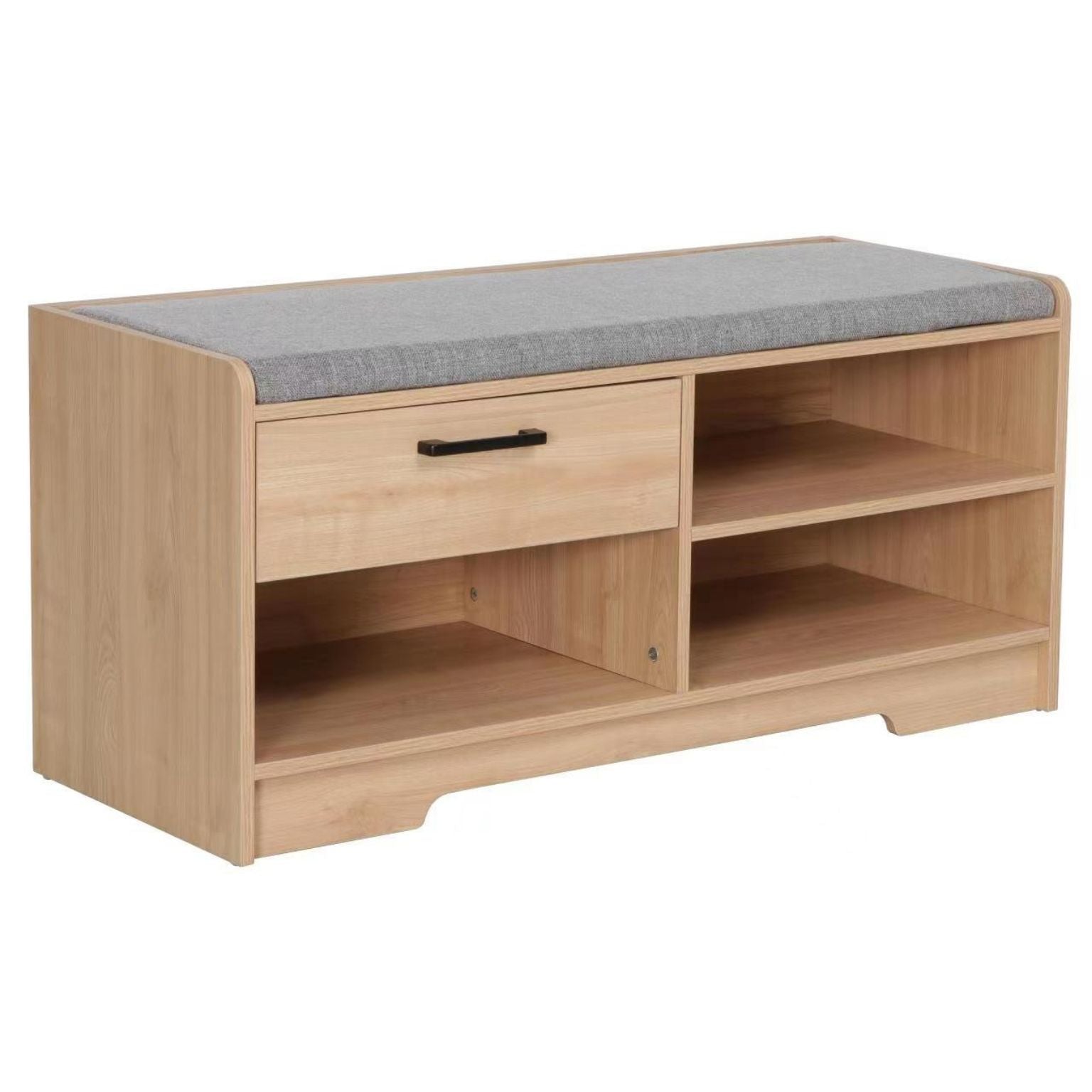 maha shoe storage bench cream drawer and shelves