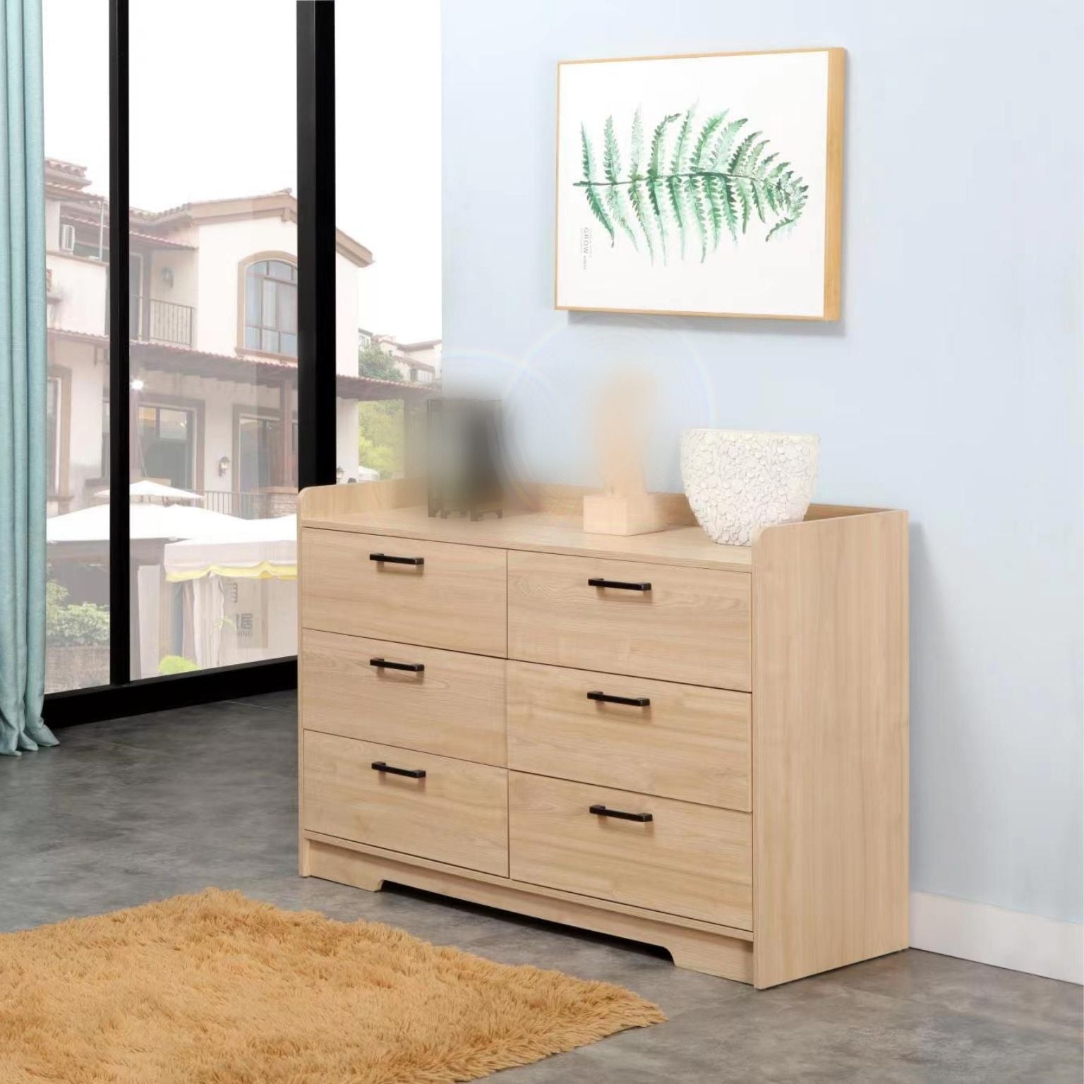 mona chest of 6 drawers home setting