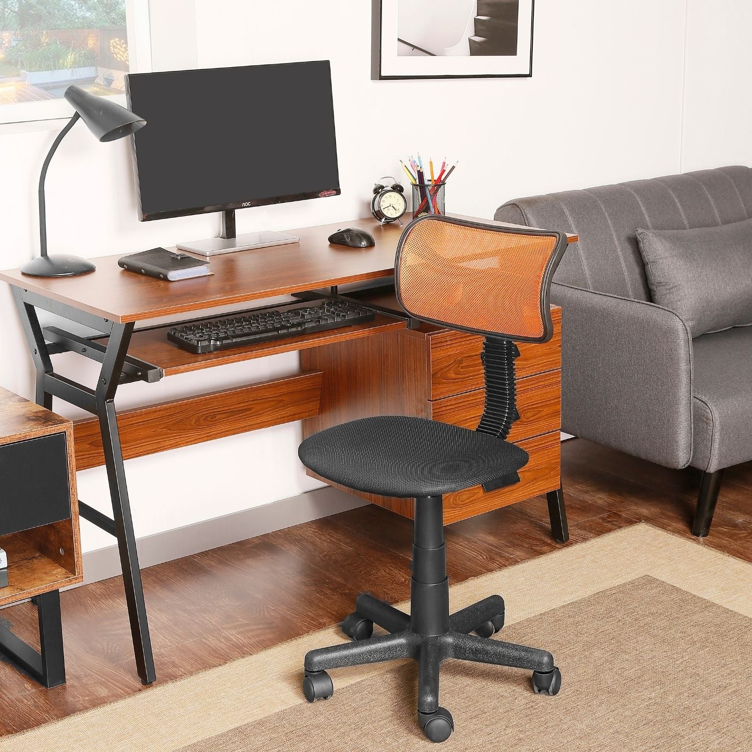reem task office chair orange home setting