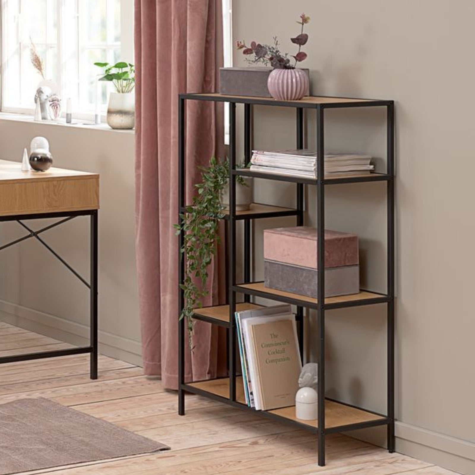 steelside bookcase home study setup