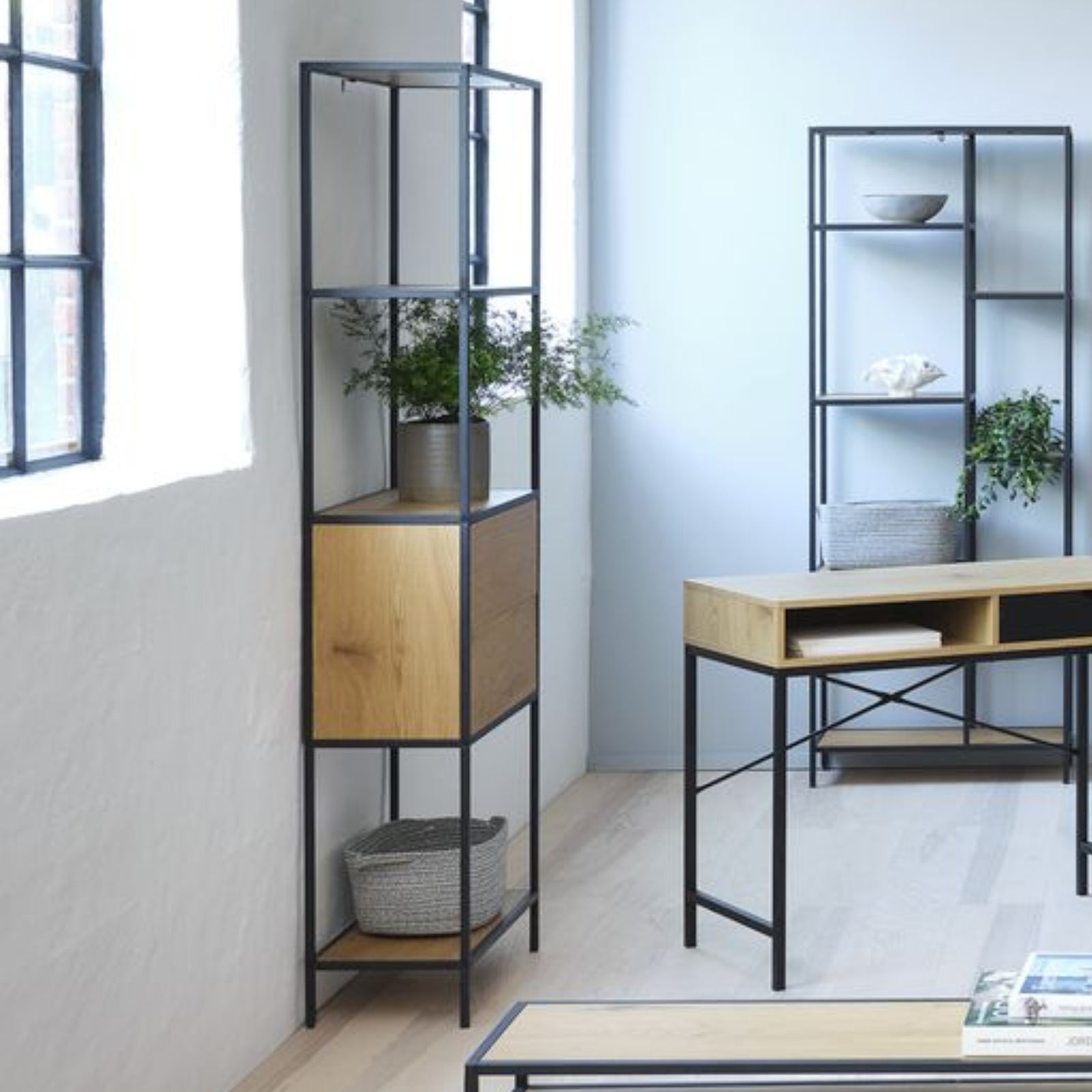 steelside tall storage bookcase with drawers amongst family of products