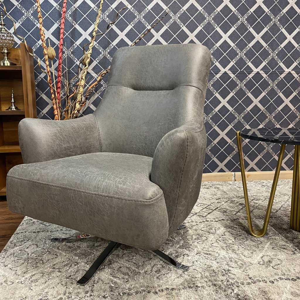 stella swivel armchair grey high back