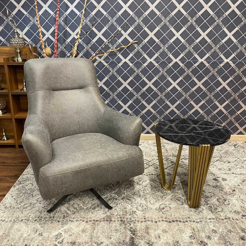 stella swivel armchair grey