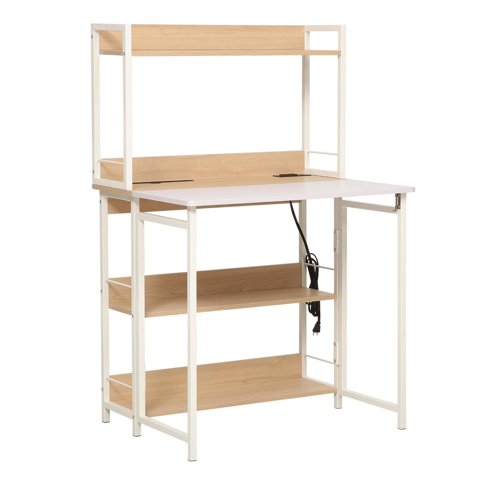 studio desk with bookshelf