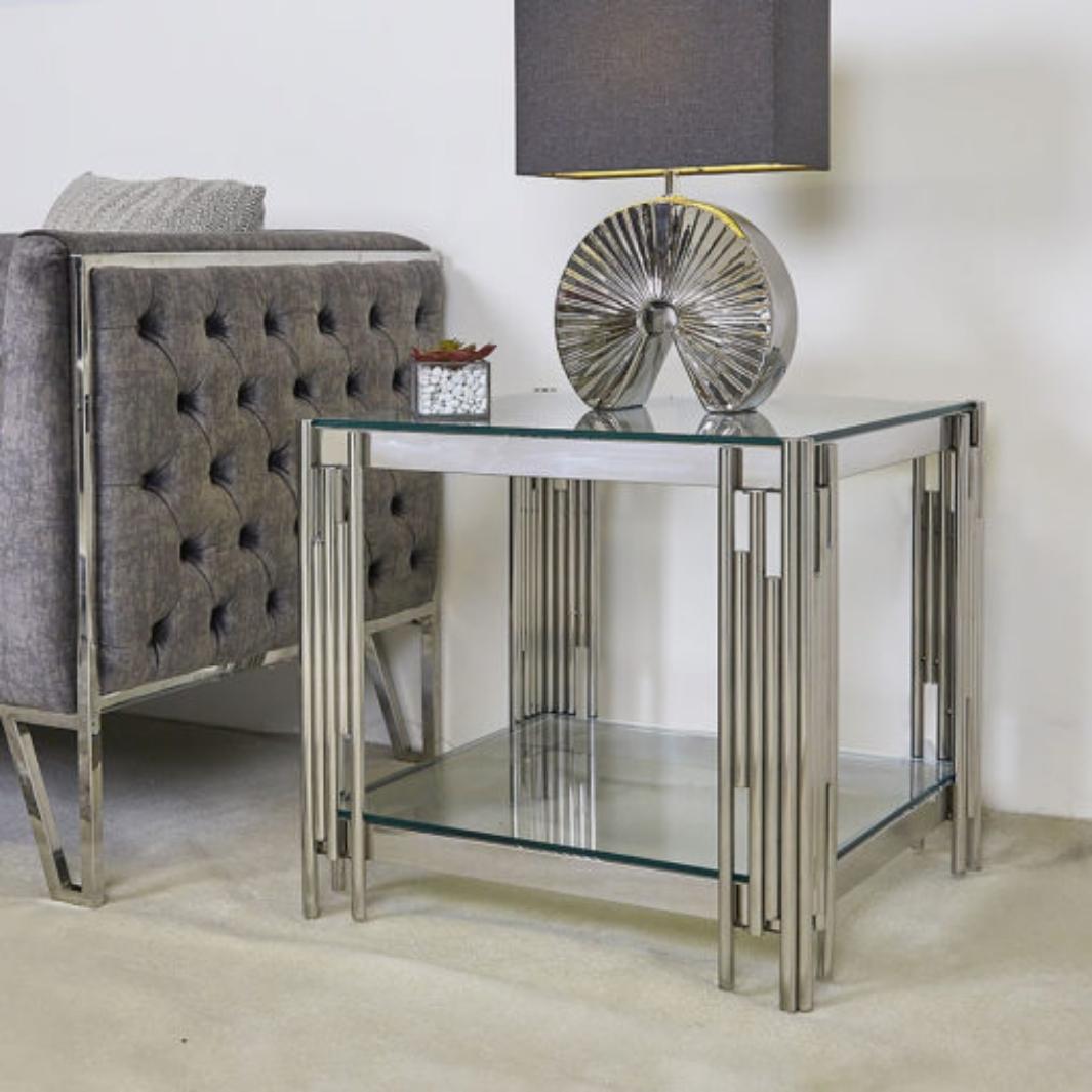 vida end table silver living room