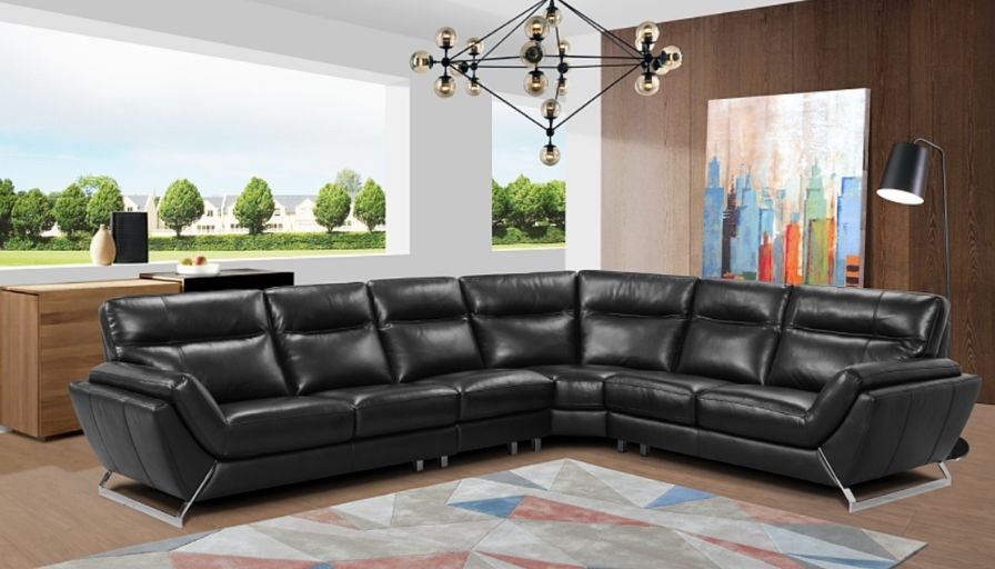 vittorio corner sofa black