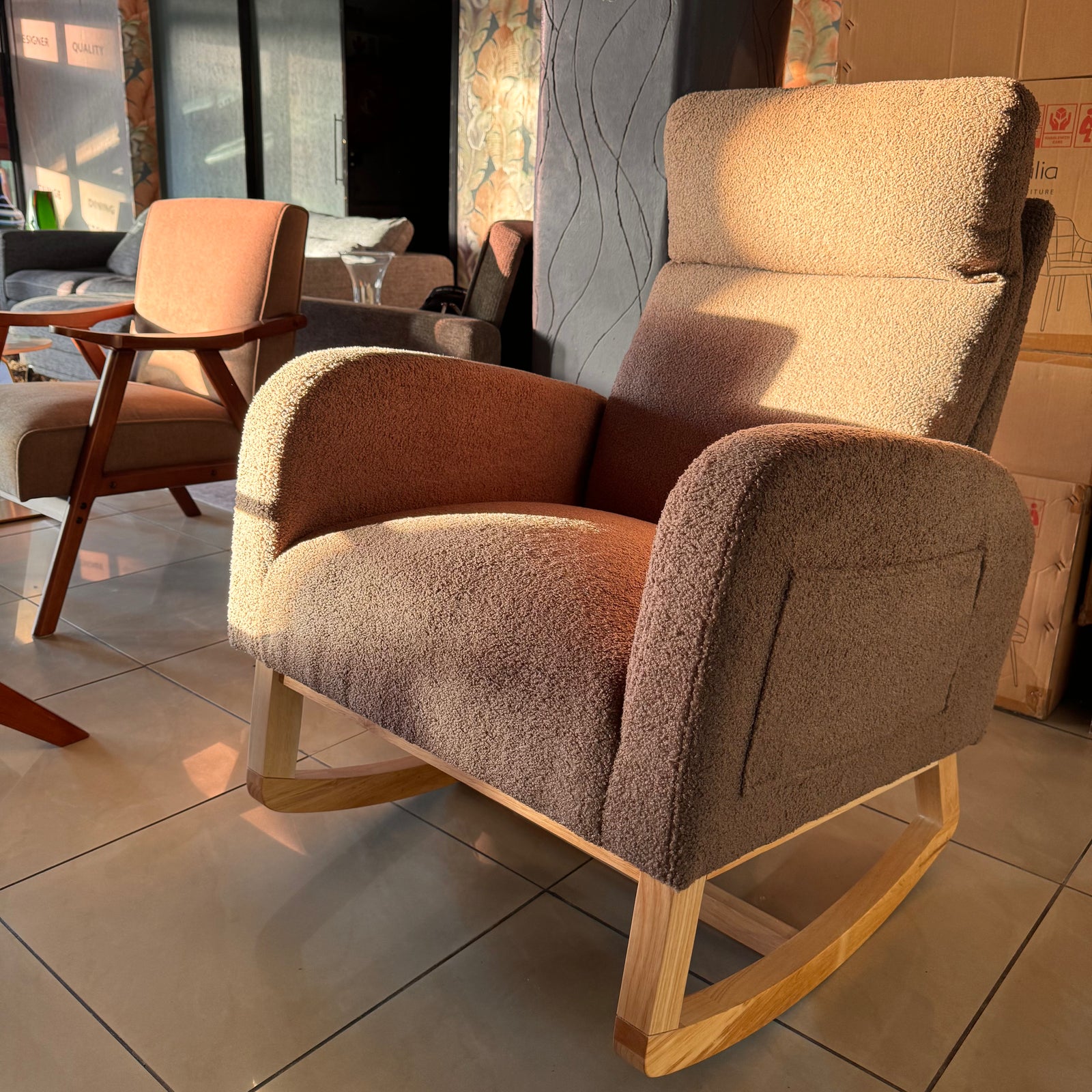 Teddy Boucle Rocking Armchair