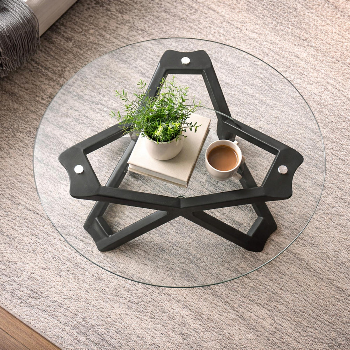 Izabell Coffee Table – Solid Wood & Glass