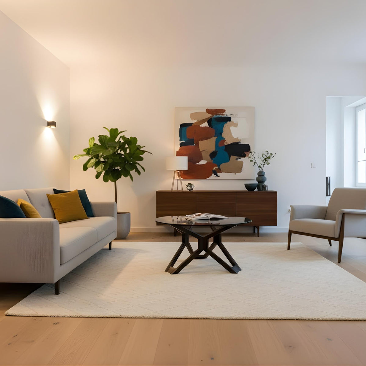 Izabell Coffee Table – Solid Wood & Glass