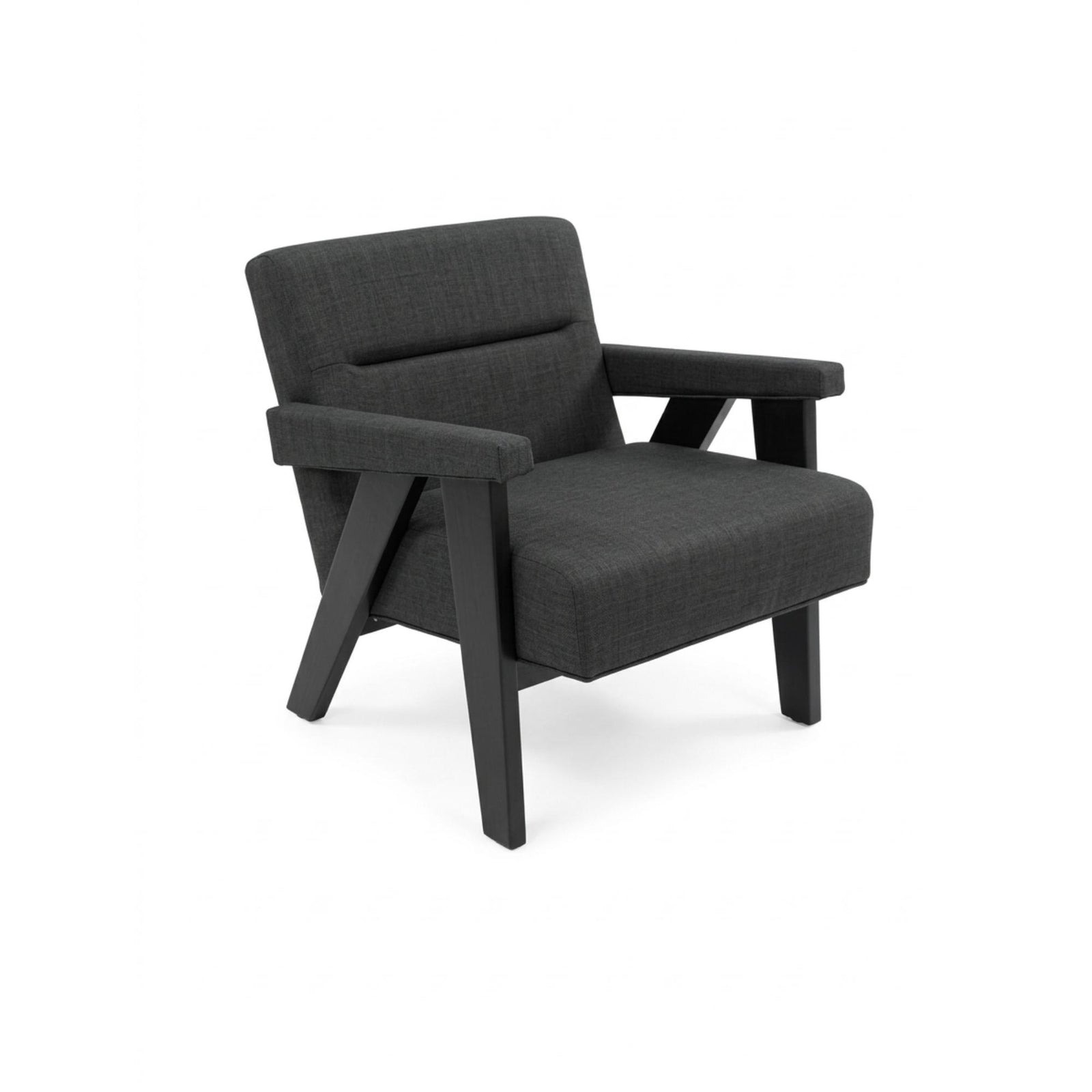 Maybery Armchair – Black Wood & Black Fabric
