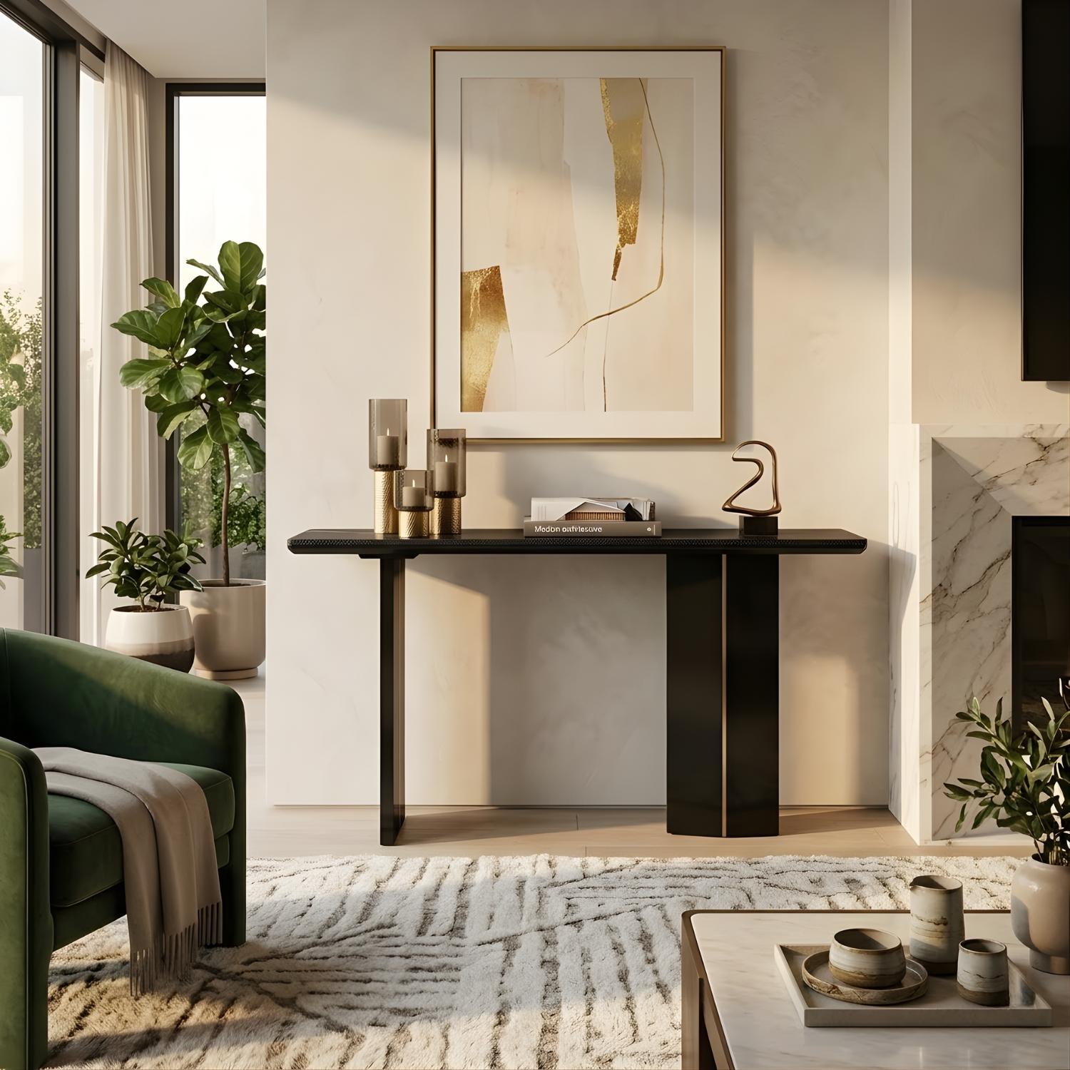 Messina Console Table – Marble Look Stone