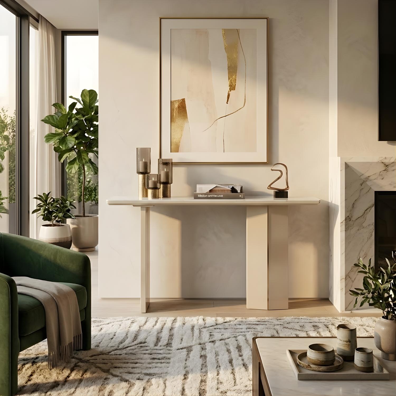 Messina Console Table – Marble Look Stone