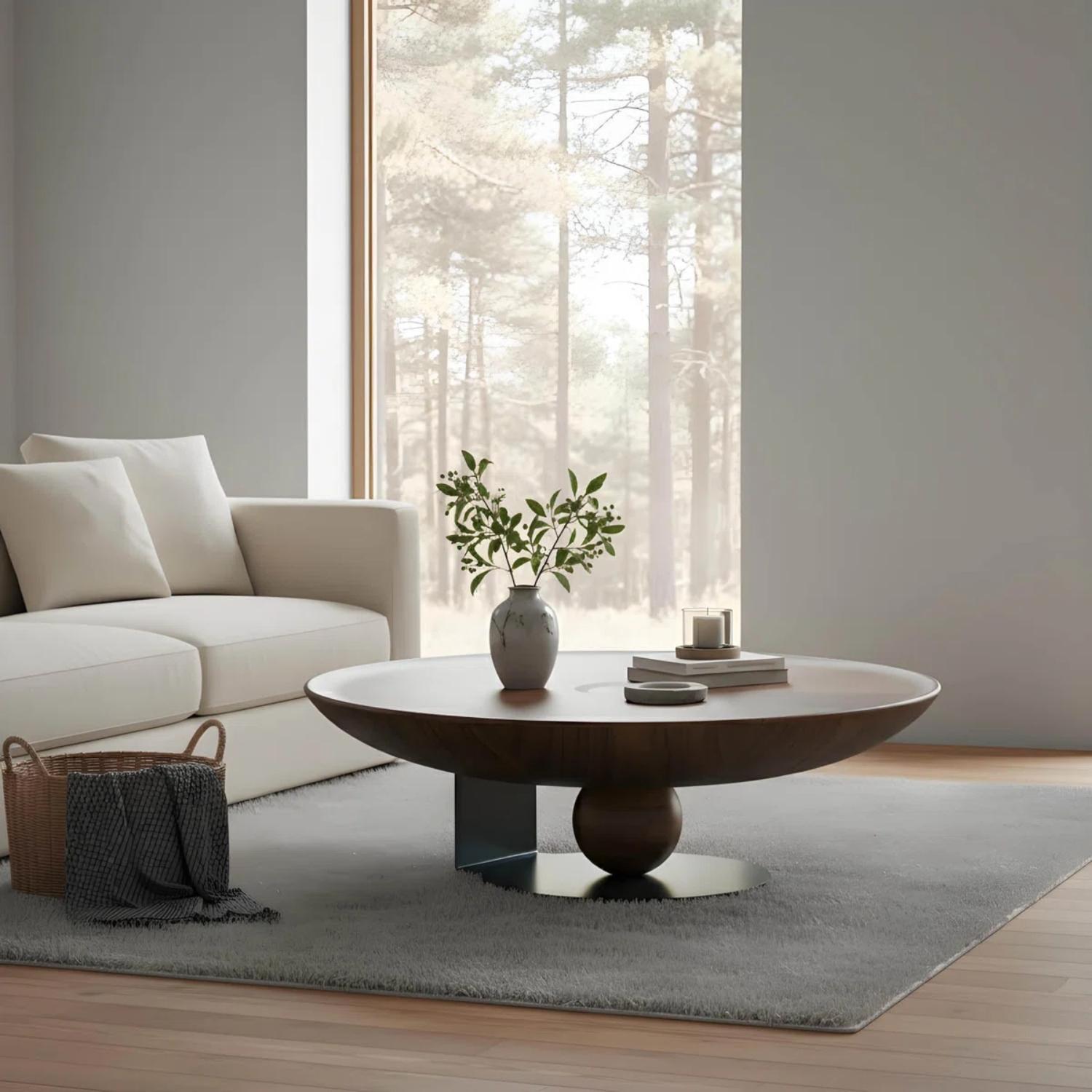 Quinn Coffee & Side Table Set – Dark Wood & Glass