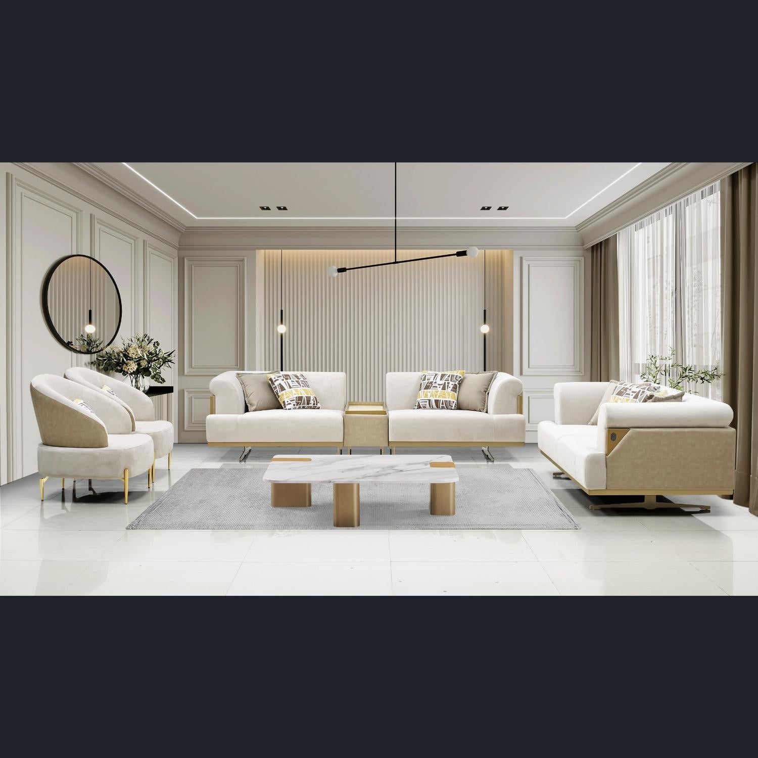 Adelina Modern 6-Piece Lounge Suite with Accent Chairs