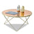 Aden mirror glass coffee table featuring a stylish gold coffee table with a sturdy metal frame.