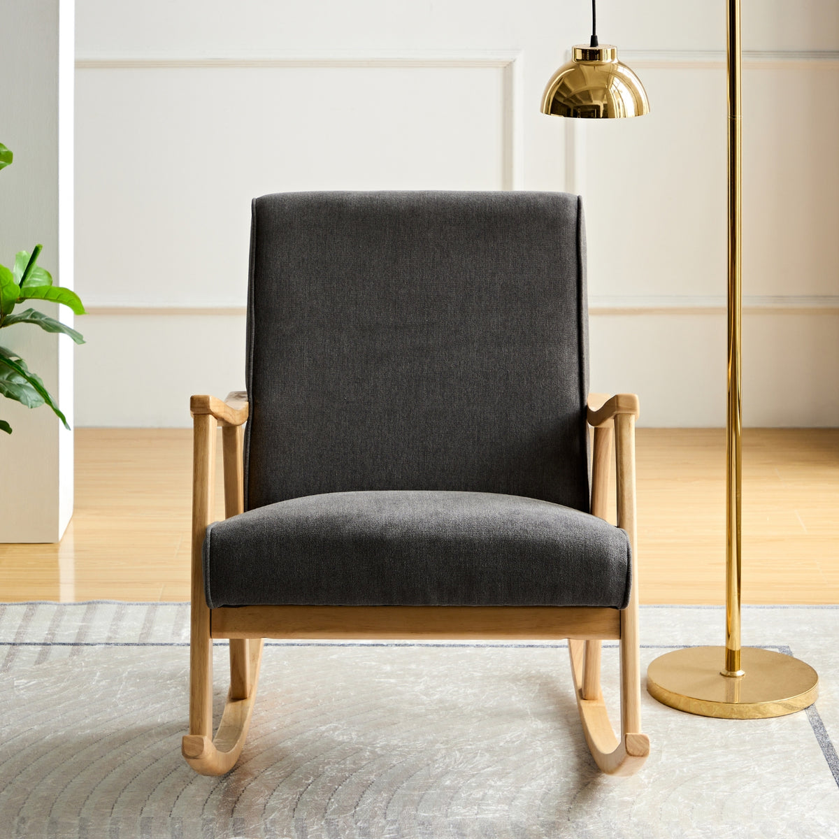 alona rocking arm chair dark grey back rest