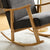 alona rocking arm chair dark grey solid wood frame
