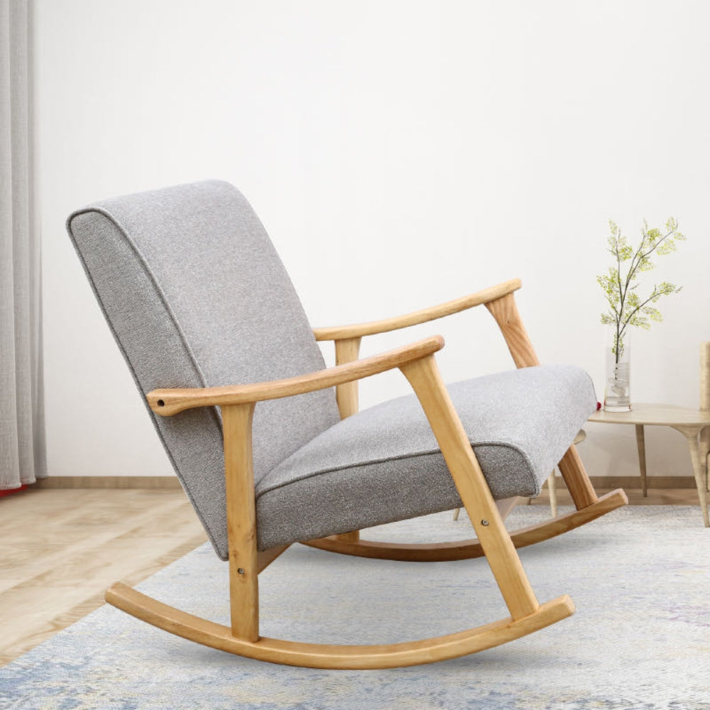 alona rocking arm chair light grey side view