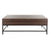 Askov Lift Top Coffee Table with sleek black metal frame and wooden top.