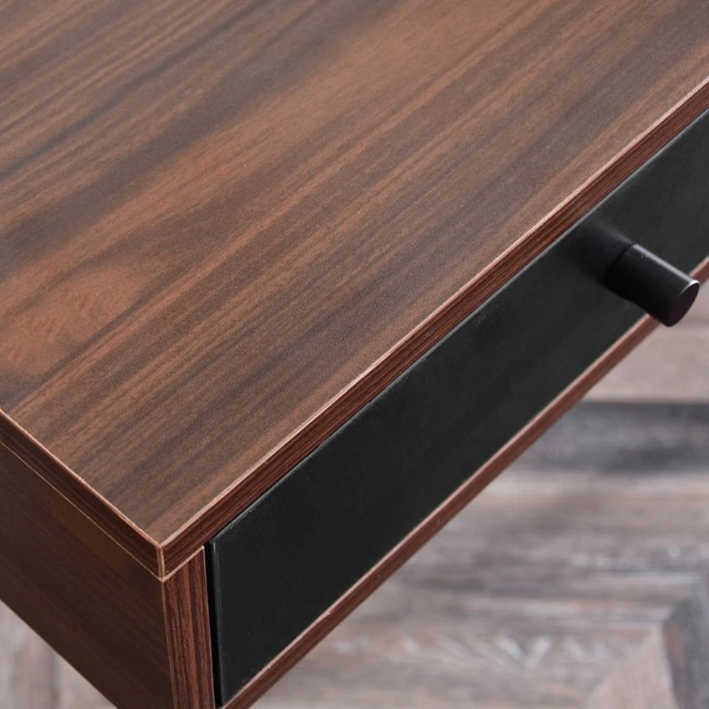 Black and brown Bloomsbury Writing Desk brown table top view.