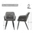 Campbell grey velvet dining chair dimensions.