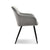 Campbell grey velvet dining chair with black legs and frame.