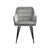 Campbell grey velvet dining chair with square tufting.