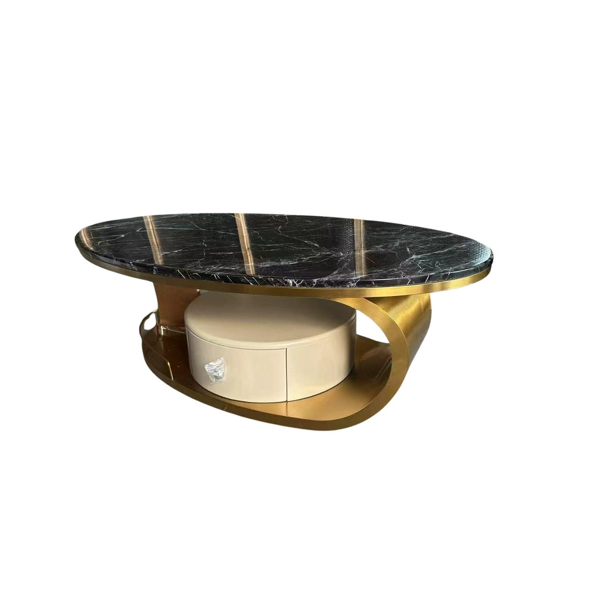 Pandora Oval Coffee Table – Marble Look Stone