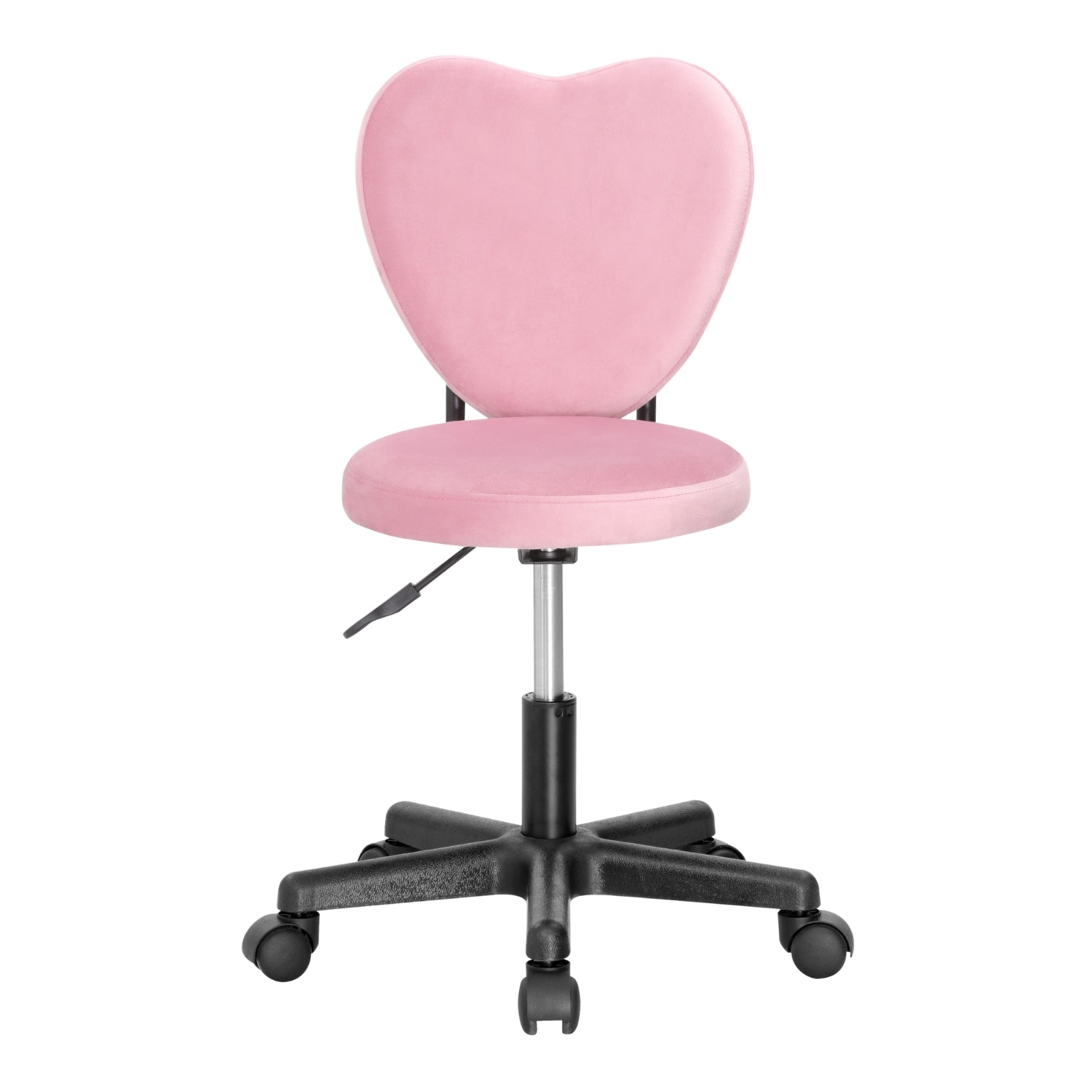 Chatka pink heart shaped chair with wheels perfect for adding a touch of love and mobility to any space.