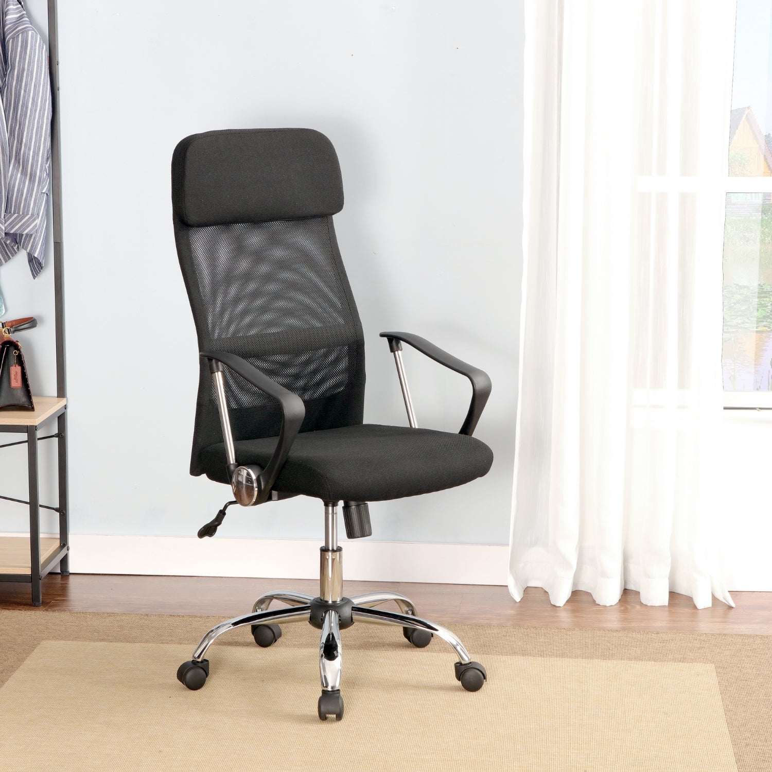 clio modern office chair on white rug.