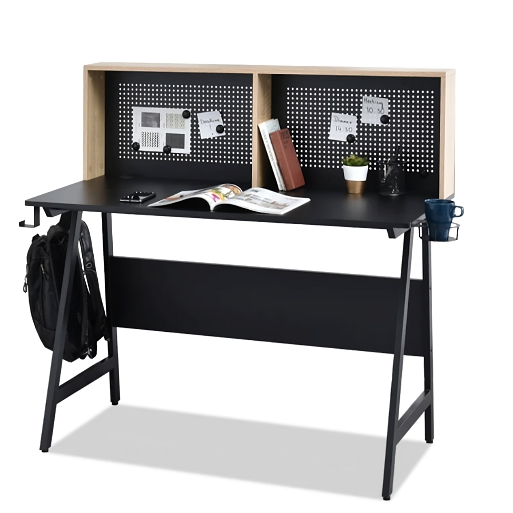 coman desk black with accessories